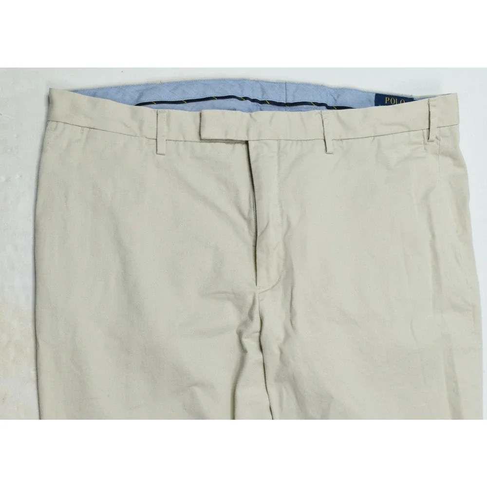 Polo Ralph Lauren Chino Pants Mens 38x34 (38x33) Beige Straight Leg Stretch